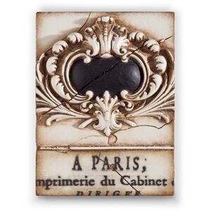 Sid Dickens French Crest-T-123 Vintage Plaque with Black and Cream Accents